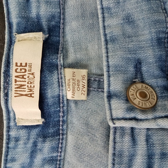 Vintage America Jeans Boho Capri Raw Hem 22 W - Picture 4 of 8